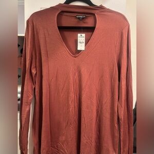 Express long sleeve top - pink. Size large.